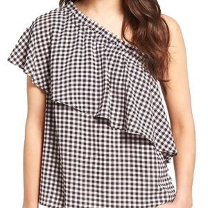 Ruffle one shoulder top